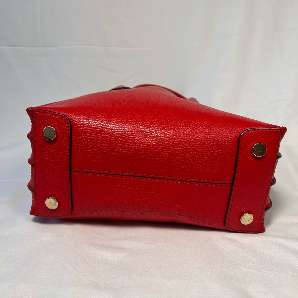 Michael Kors Bright Red Leather Tote HangBag Purse - Picture 5 of 8